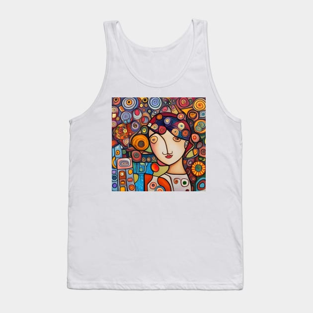 Woman with flowers Tank Top by Colin-Bentham